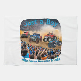 怪物トラックが大好きな少年 キッチンタオル