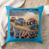 怪物トラックが大好きな少年 クッション (ブランケット)