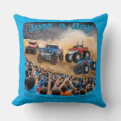 怪物トラックが大好きな少年 クッション (正面)