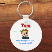 怪物トラックに乗ったマングース! キーホルダー (正面)