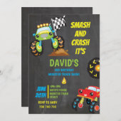 怪物トラックボーイ誕生パーティーが大破 招待状 (正面/裏面)