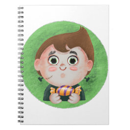 怪物ハロウィーンの衣装を着た可愛い少年 ノートブック