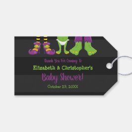 怪物ハロウィーンの赤ちゃんシャワーを作成 ギフトタグ