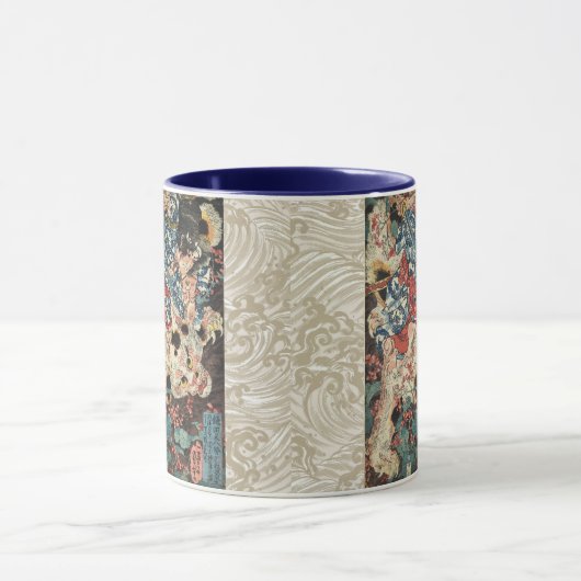 怪物日本ののような猫の浮世絵を殺す戦士 マグカップ (中央)