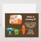 怪物誕生日パーティーの招待 招待状 (正面/裏面)