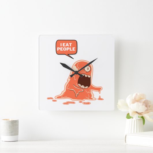 怪物食べ人 スクエア壁時計 (ホーム)