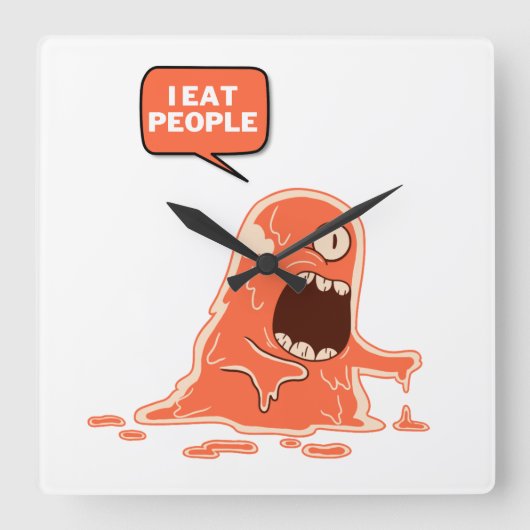 怪物食べ人 スクエア壁時計 (正面)