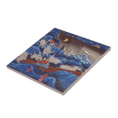 怪物鮫、国芳モンスターの鮫、Kuniyoshi、Ukiyo-e タイル (側面)
