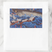 怪物鮫,国芳モンスターシャーク、国芳、浮世絵 長方形シール (バッグ)