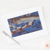 怪物鮫,国芳モンスターシャーク、国芳、浮世絵 長方形シール (封筒)