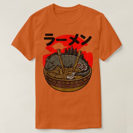 怪獣おもしろいラーメンのラーメン文化日本の|過去記事 Tシャツ (デザイン正面)