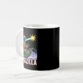 怪獣クリスマス サンタジラ 日本のモンスターダイナソー コーヒーマグカップ (正面左)