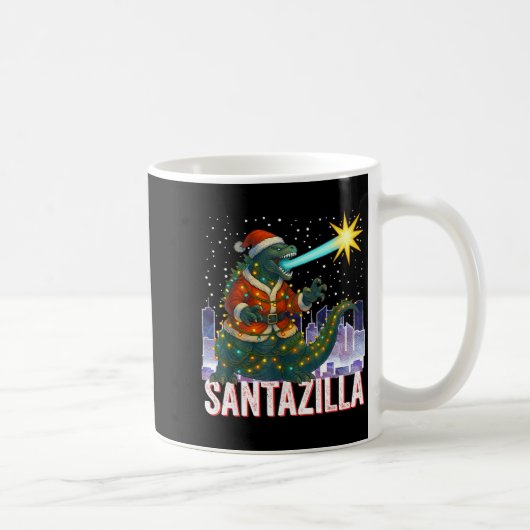 怪獣クリスマス サンタジラ 日本のモンスターダイナソー コーヒーマグカップ (右)