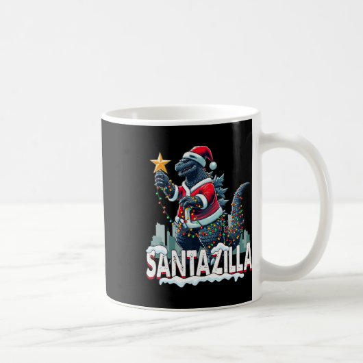 怪獣クリスマス サンタジラ 日本のモンスターダイナソー コーヒーマグカップ (右)