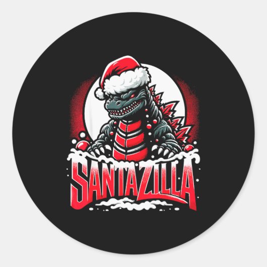 怪獣クリスマス サンタジラ 日本のモンスターダイノサ ラウンドシール (正面)