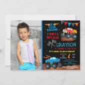 怪獣トラックバースデーパーティ招待状写真 招待状 (正面)