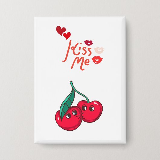 恋おもしろいのさくらんぼ 缶バッジ (正面)