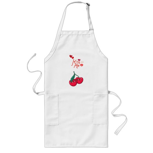 恋おもしろいのさくらんぼ» Let-T-Shirt ロングエプロン (正面)