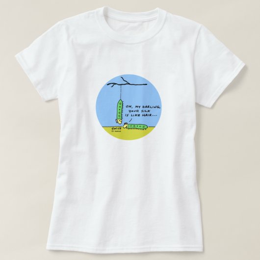 恋おもしろいのロマンチックな漫画の毛虫 Tシャツ (デザイン正面)