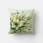 恋お洒落が緑にフローラ クッション (正面)