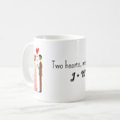 恋お洒落の花嫁結婚と花婿 コーヒーマグカップ (正面左)