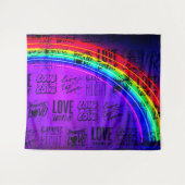 恋がゲイプライドLBGQTレインボーに勝利 タペストリー (正面(横))