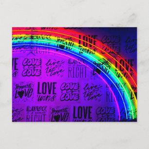 恋がゲイプライドLBGQTレインボーに勝利 ポストカード