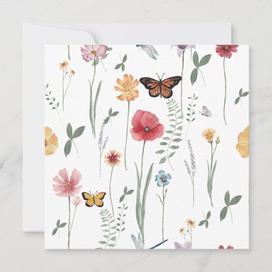 恋が咲く野花ブライダルシャワー 招待状 (裏面)