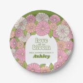 恋が咲く - ボヘミアンフラワーのブライダルシャワー ペーパープレート (正面)