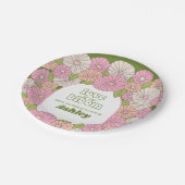 恋が咲く - ボヘミアンフラワーのブライダルシャワー ペーパープレート (アングル)