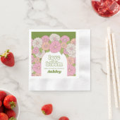 恋が咲く - ボヘミアンフラワーのブライダルシャワー 縁ありカクテルナプキン (インサイチュ)