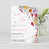 恋が咲く！ラスティックなワイルドフラワーのブライダルシャワー 招待状 (スタンド正面)