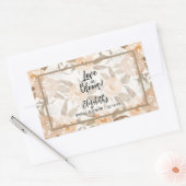 恋が咲く ラスティック ピーチ フローラル 長方形シール (封筒)