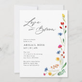 恋が咲く ワイルドフラワーのブライダルシャワー、QRコード 招待状 (正面)