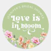 恋が咲く ワイルドフラワーの花嫁シャワー ラウンドシール (正面)