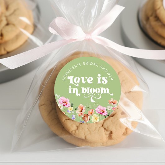 恋が咲く ワイルドフラワーの花嫁シャワー ラウンドシール