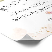 恋が咲く ワイルドフラワー ラスティック ブライダルシャワー ポスター (角)