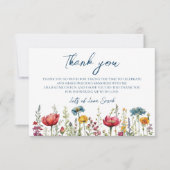 恋が咲く 水彩の野生の花 サンキューカード (正面)