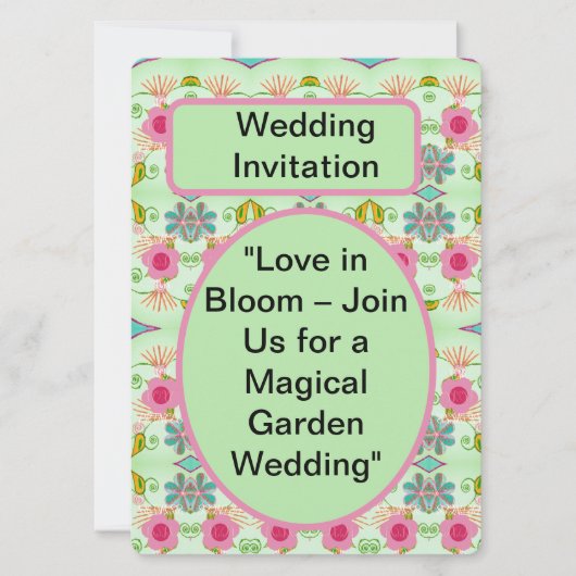 恋が咲く:魔法のような庭園でのイベントにご一緒しましょう 招待状 (正面)