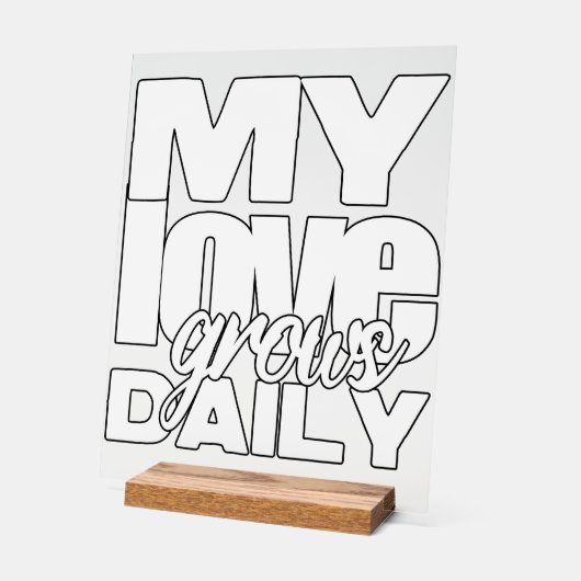 恋が日々募る アクリルサイン (傾斜)