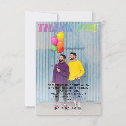 恋が水彩虹の写真を獲得 サンキューカード (正面)