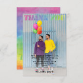 恋が水彩虹の写真を獲得 サンキューカード (正面/裏面)