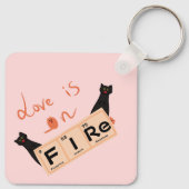 恋が燃えている | キーチェおもしろいーン キーホルダー (裏面)