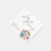 恋が生まれつつある フローラル ブライダルシャワー スタンダードカクテルナプキン (角)