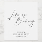 恋が生まれつつある フローラル ブライダル シャワー ワインラベル (シングルラベル)