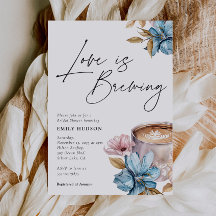 恋が生まれている フラワーブライダルシャワー招待状