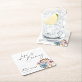 恋が生まれるとき フローラル ブライダルシャワー スクエアペーパーコースター (インサイチュ)