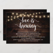 恋が生まれるとき、素朴なブライダルシャワーパーティー 招待状 (正面/裏面)