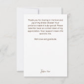 恋が生まれる 秋のテーマのブライダルシャワーテンプレート サンキューカード (裏面)