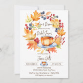 恋が生まれる 秋のテーマの結婚前お披露目テンプレート 招待状 (正面)